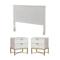 Home Square 3 Piece Furniture Set With 2-Drawer Nightstand And Full Wood Headboard