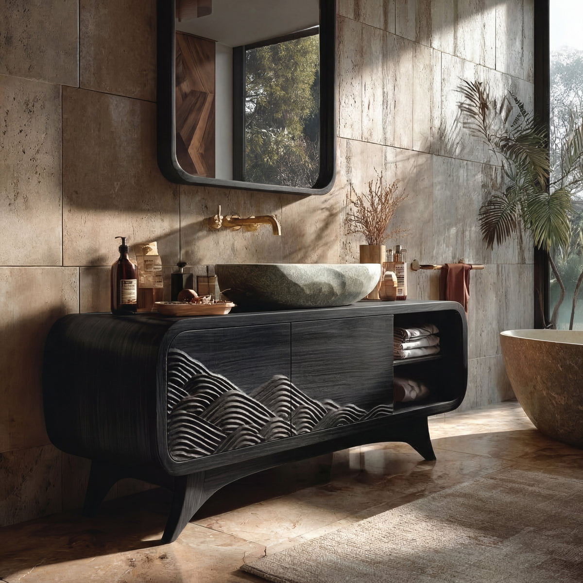 Contemporary Wooden Bathroom Vanity For Bathroom Decor - view 4