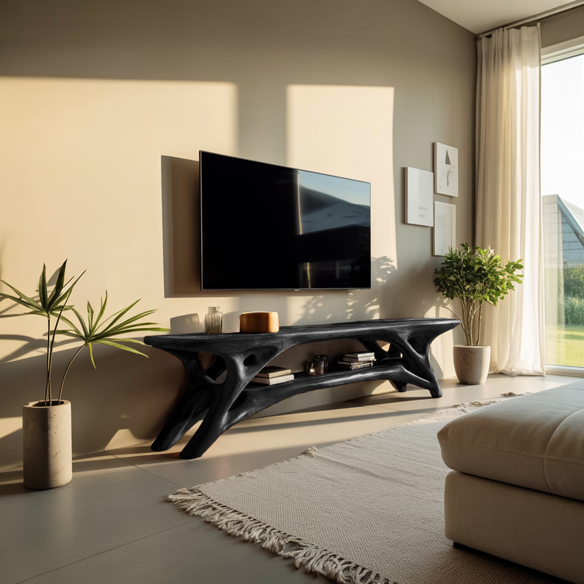 Elegant Curved TV Cabinet For Contemporary Home Decor - view 4