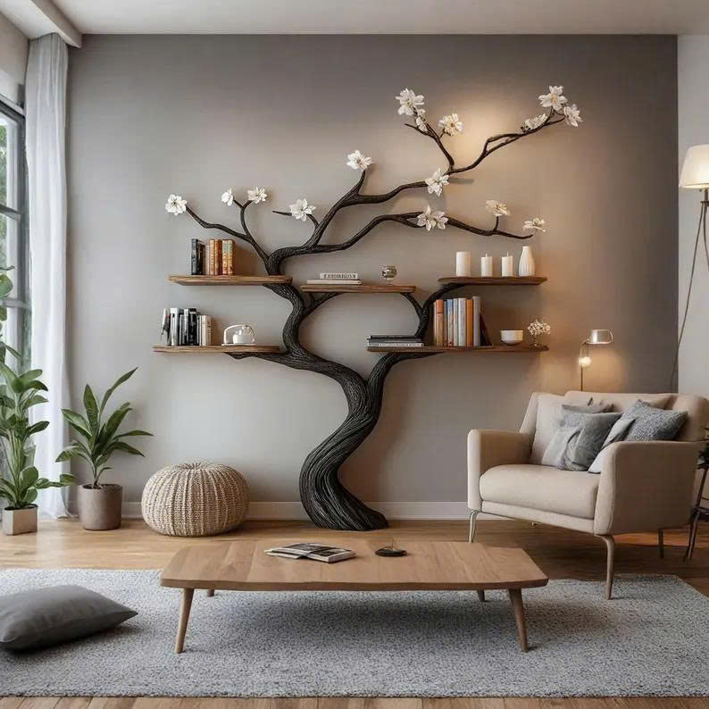 Custom Tree Bookcase Handcrafted Decor Room Gift For Her - view 2