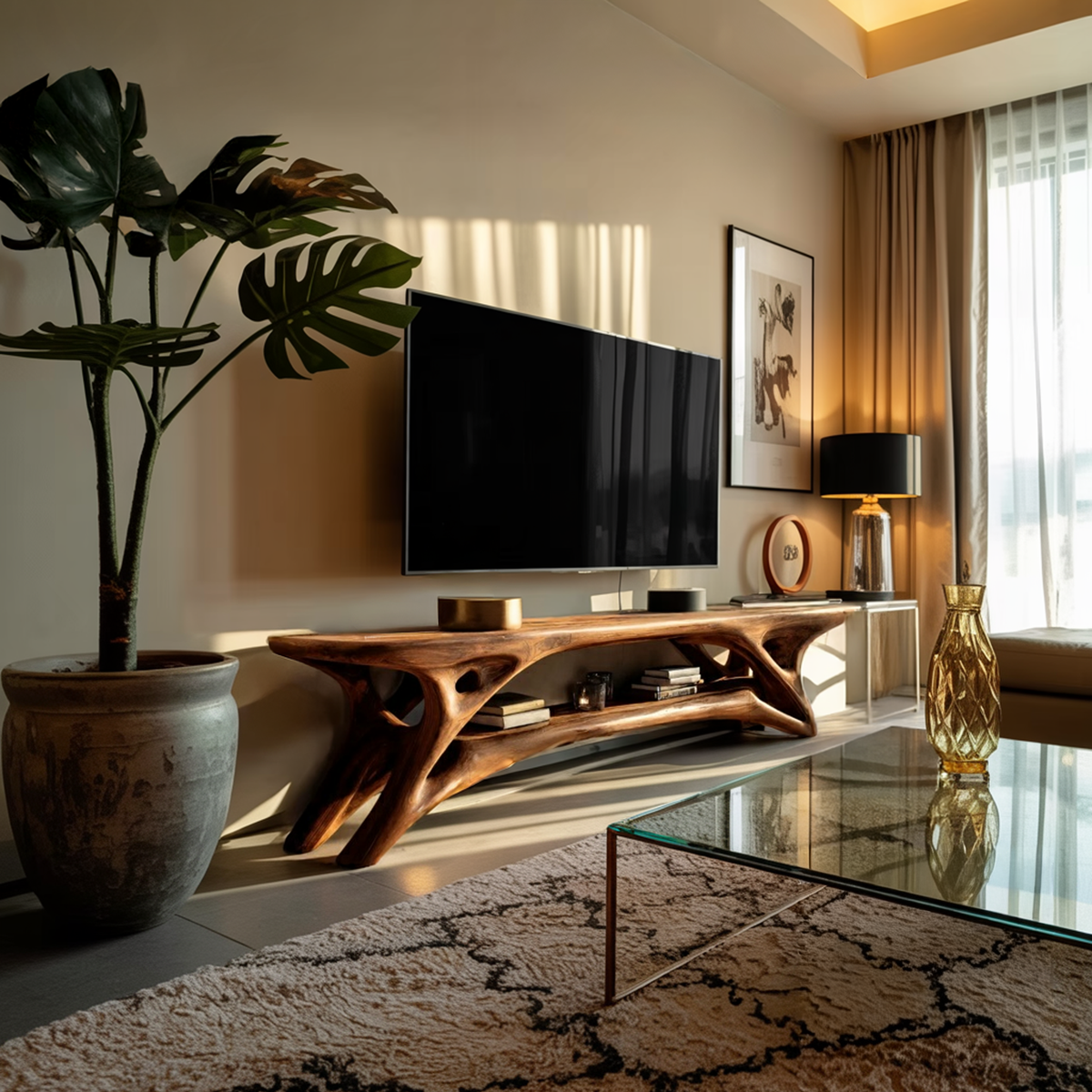 Elegant Curved TV Cabinet For Contemporary Home Decor - view 6