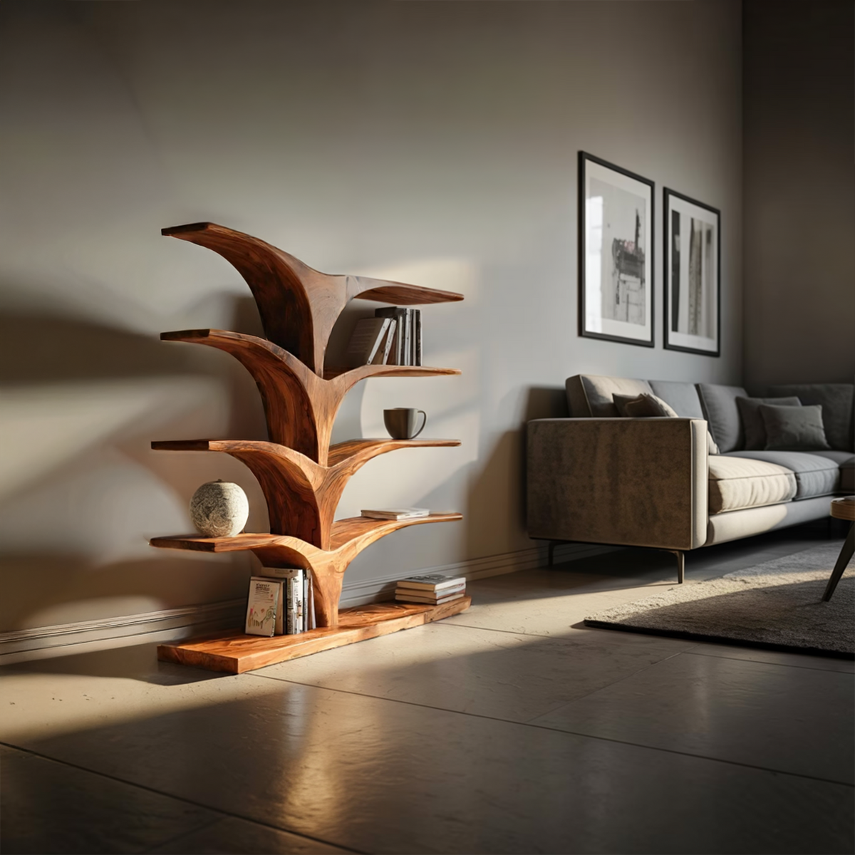 Contemporary Curved Bookshelf For Modern Interior - view 6