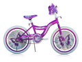 PlayWorld 20 in BMX S-Type Frame Kids' Bicycle With Coaster Brake, One Piece Crank, Purple Rims, White Tire - Purple