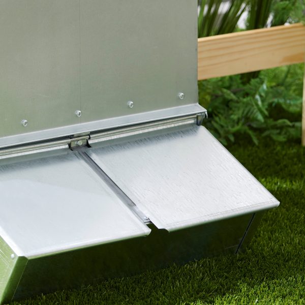 Galvanized Steel Hog Feeder 3.7 Bushel, 2-Door, 20-Gauge, Silver