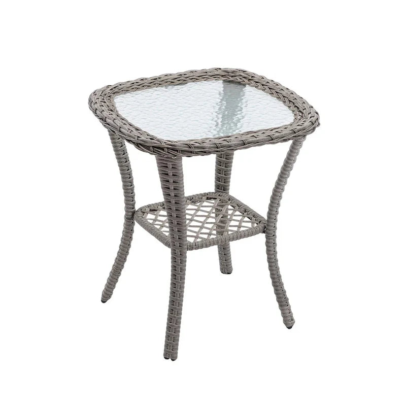 3-Piece Outdoor Swivel Rocker Patio Conversation Set - 360 Degree