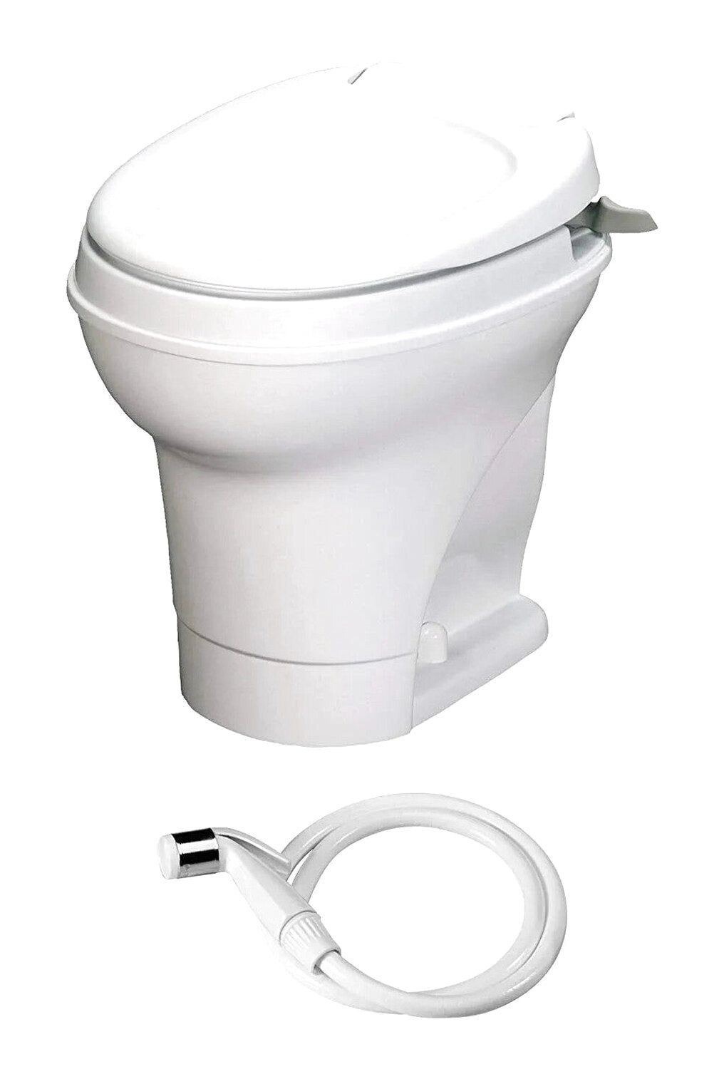 Thetford Aqua-Magic V RV Toilet Hand Flush With Hand Sprayer High Profile White - 31675