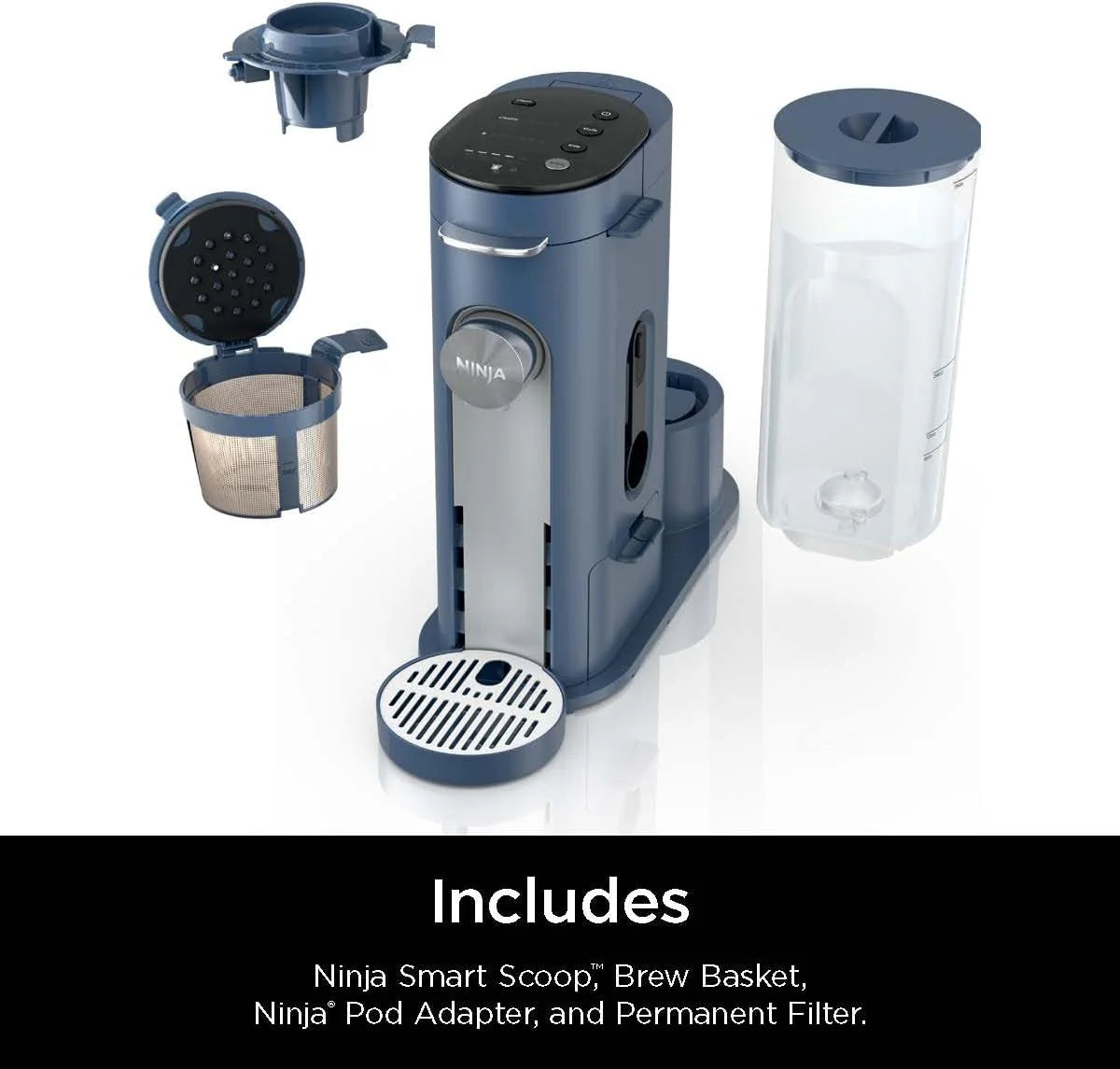 Ninja Pods & Grounds Single-Serve Coffee Maker, 56-oz. Reservoir, Stone - PB041ST
