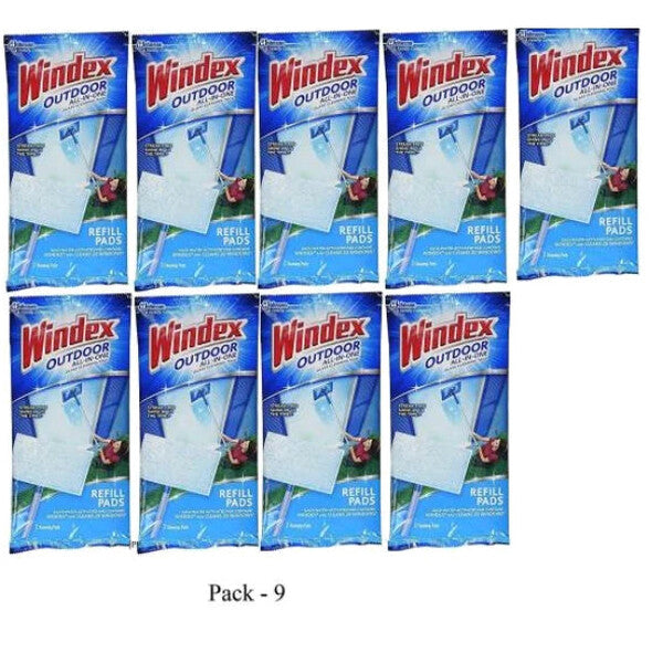 Windex Outdoor All-In-One Window Cleaner Pad Refills - 9 Count