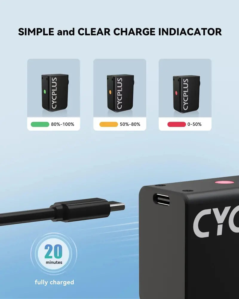 CYCPLUS Ultra-Mini 100 PSI Rechargeable Electric Bicycle Pump - Dual Valve Compatibility