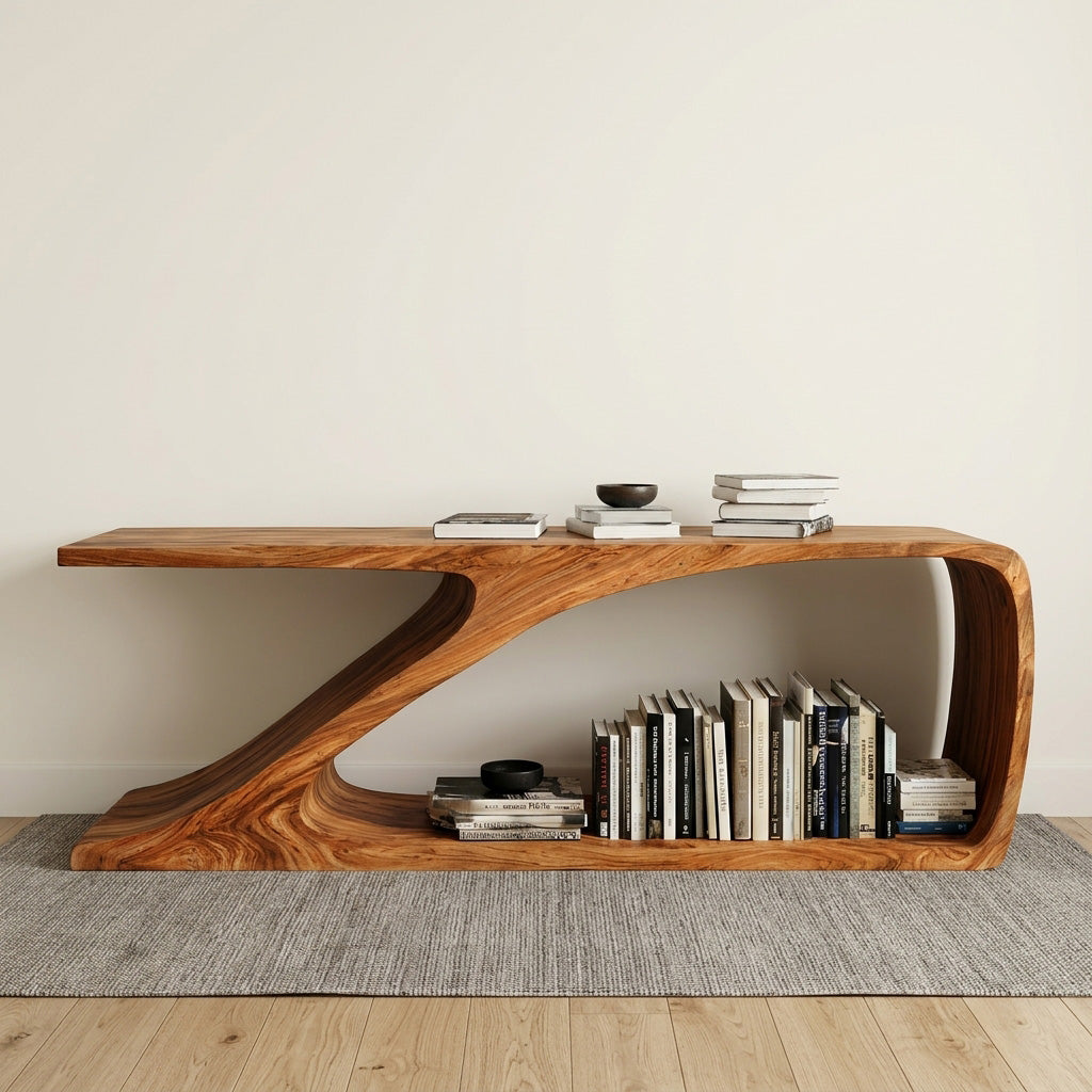 Contemporary Wooden Console Table For Living Room Decor - view 2
