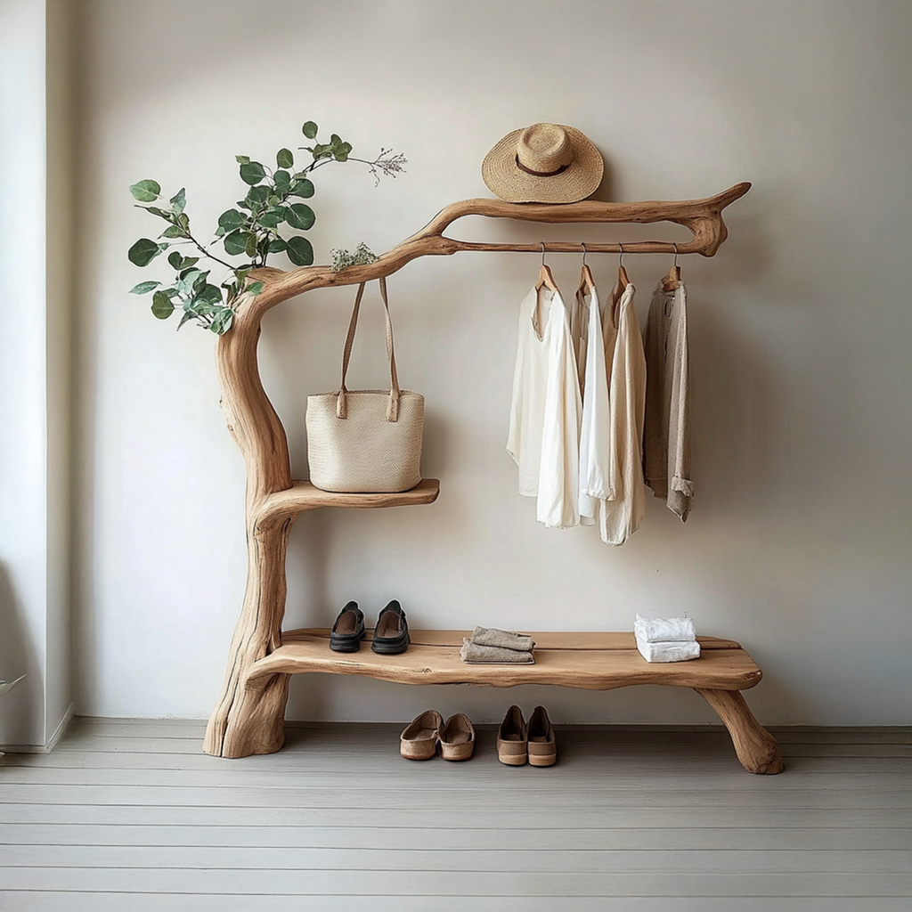 Clothes Hanging Rack Handmade Design Decor Home Gift - view 3