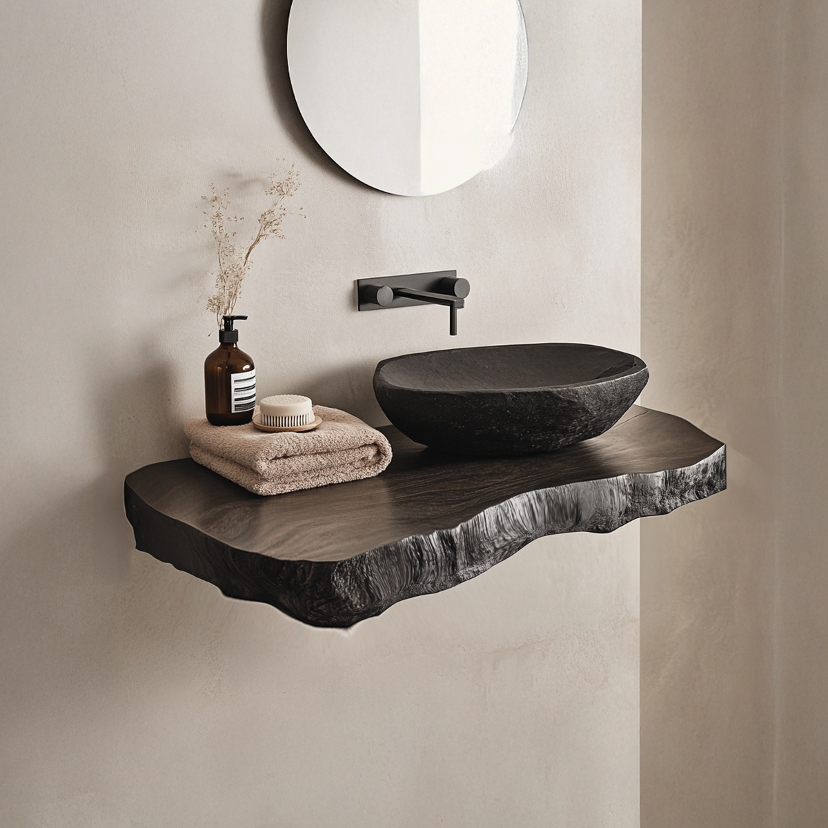 Custom Shelf Vanity Solid Wood Decor Home - view 3