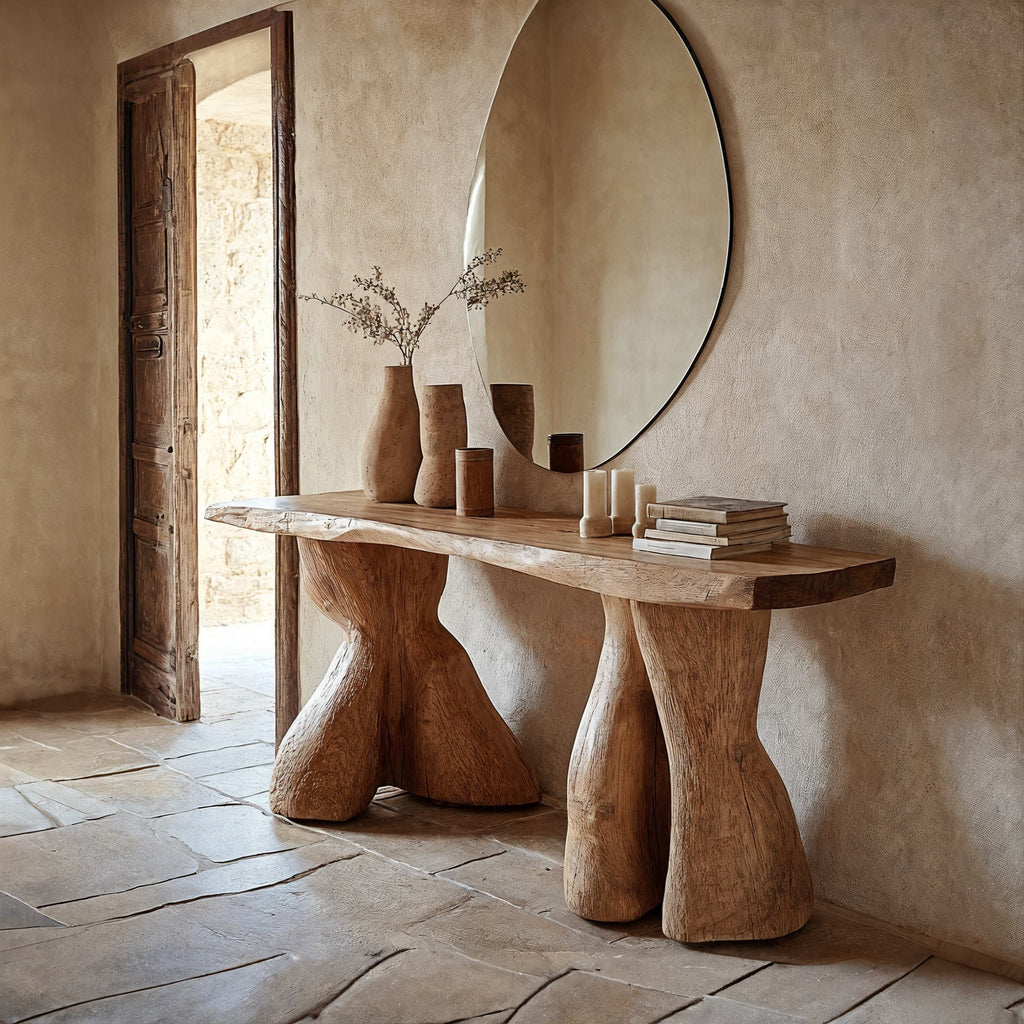 Entry Console Table Solid Wood - view 3