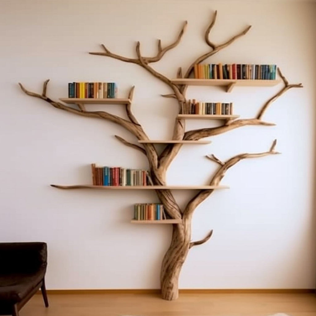Elegant Wild Mulberry Tree Bookshelf Floating Shelves Live Edge - view 6