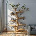 Artistic Wild Mulberry Wood Tree Bookshelf Wall Decor For Bedroom