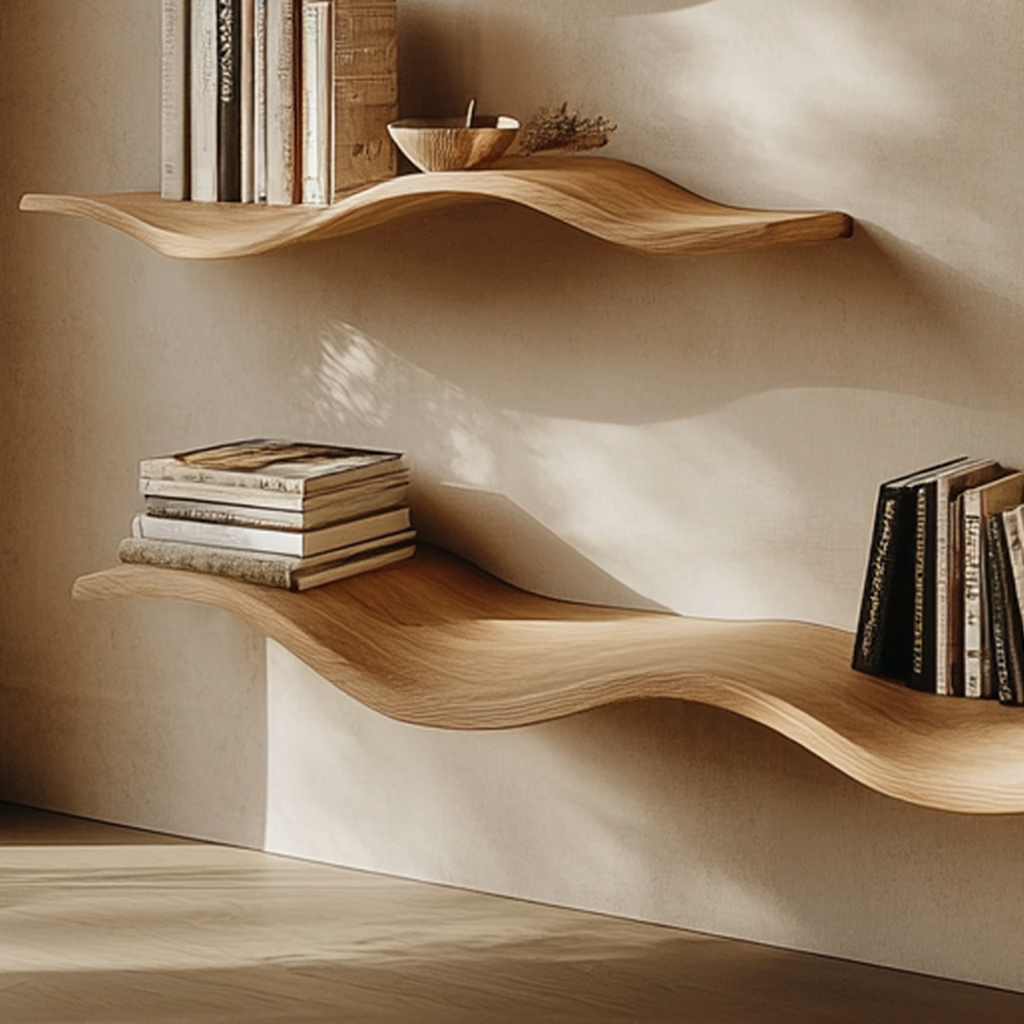 Custom Wood Floating Shelves Living Room New Year Home Decor - view 4