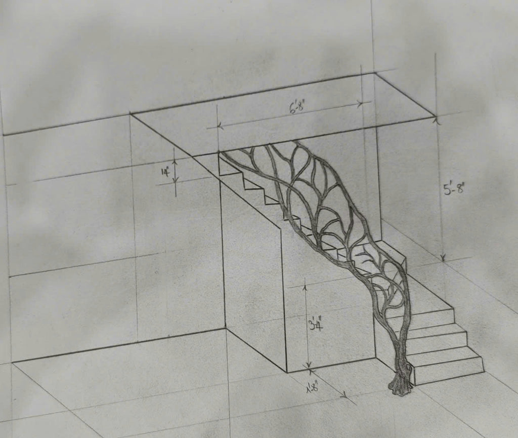 Elegant Wooden Branch And Leaf Stair Railing Custom Stair Railing Country Style - view 7