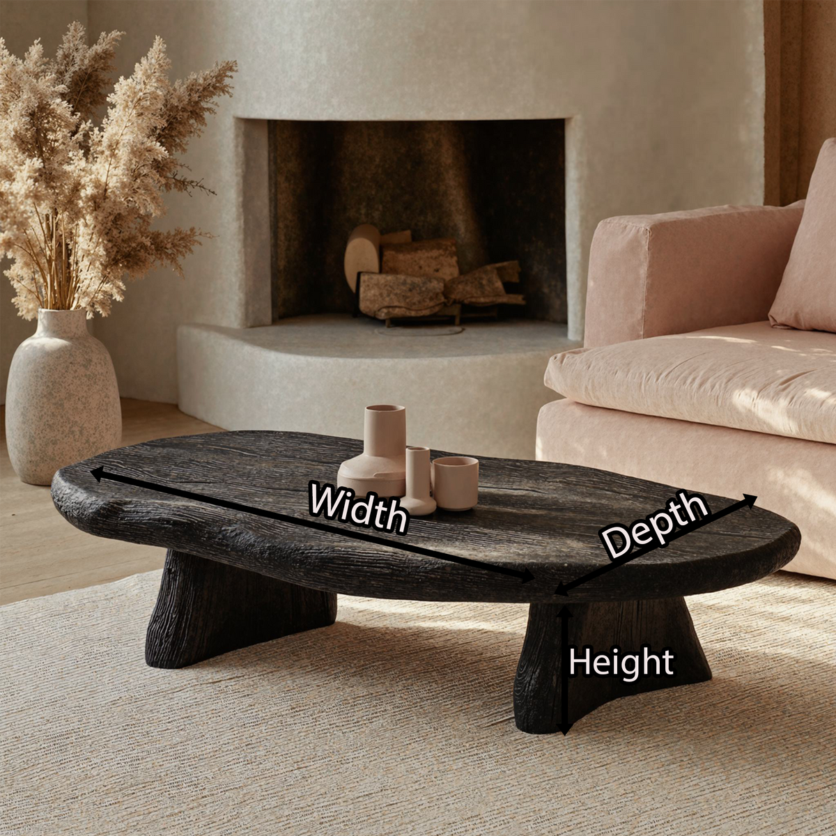 Black Modern Wood Coffee Table Home Decor - view 6