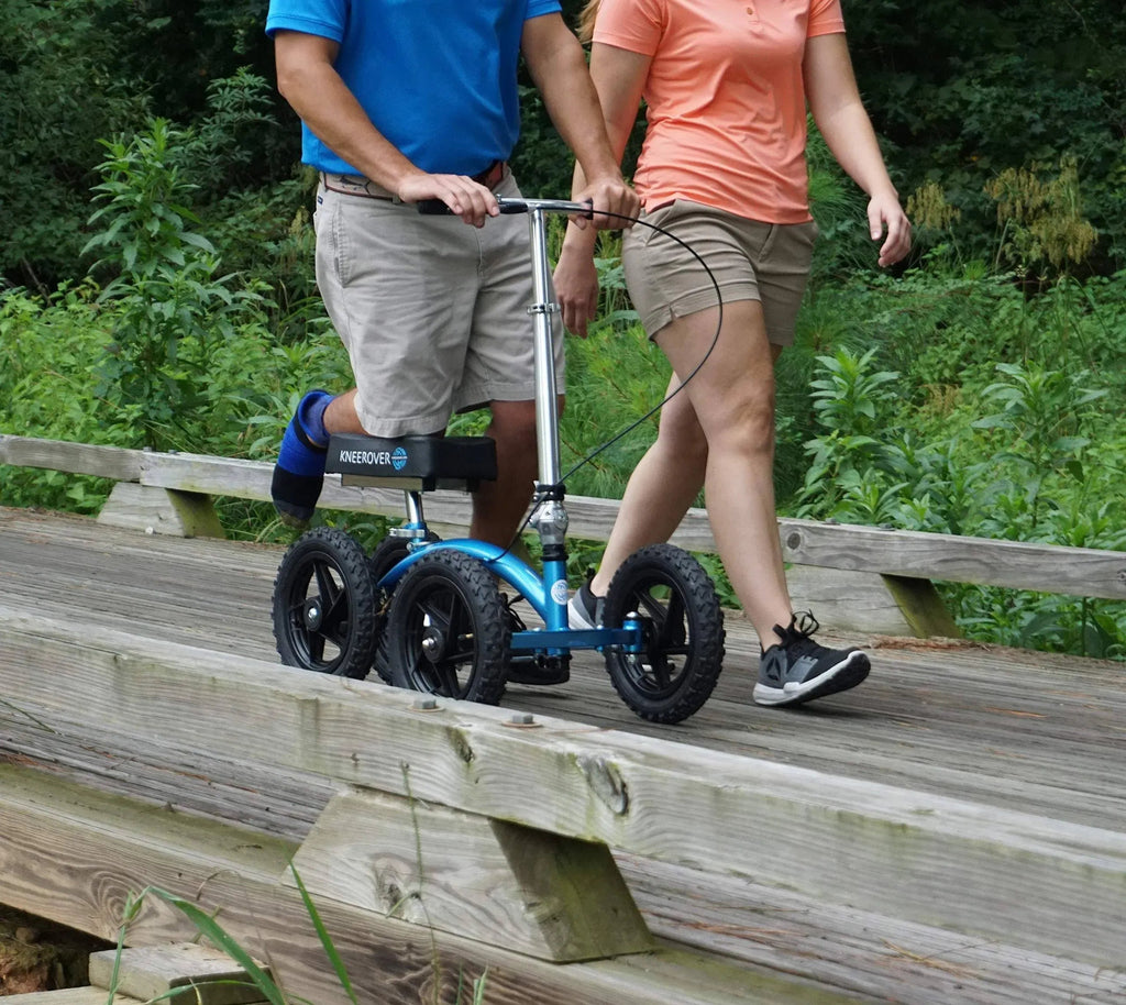 KneeRover All Terrain Knee Walker, Metallic Blue - QUAD