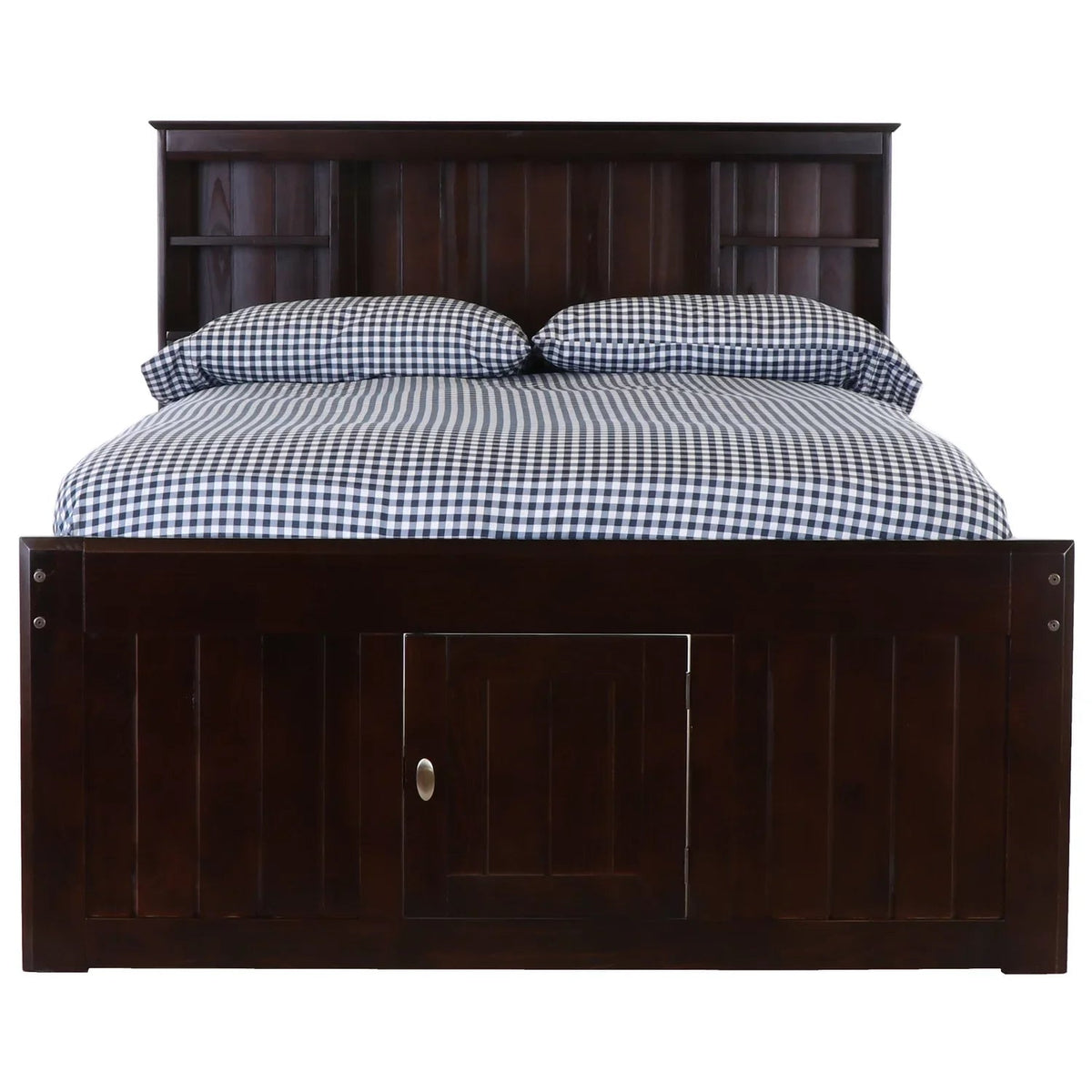 American Furniture Classics Full Size Bookcase Bed With Twelve Drawers In Espresso - 82921K12-22