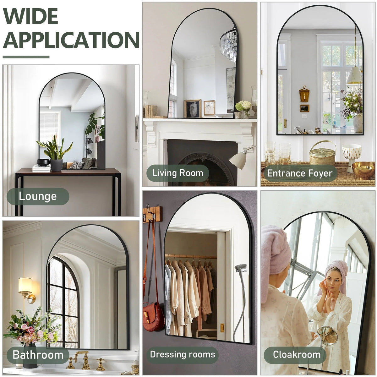 Arched Bathroom Vanity Mirrors, 2 Pack, 36x24 Inch