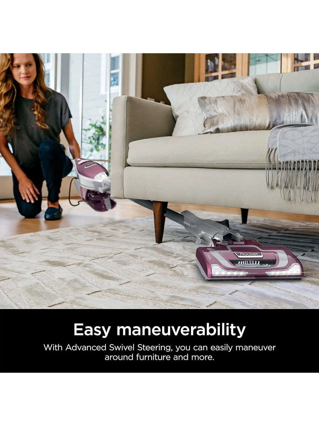 Corded Stick Vacuum With XL Dust Cup, LED Headlights And Pet Hair Tools - Bordeaux/Silver