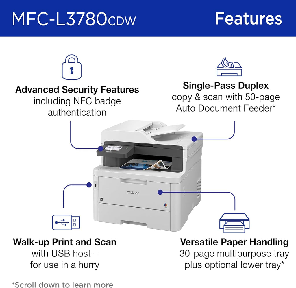 All-In-One Wireless Color Printer With Printing, Scanning, Copying And Faxing