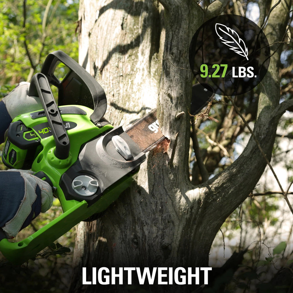 Greenworks 40V 12 in Cordless Chainsaw With 2.0 Ah Battery And Charger - 20262