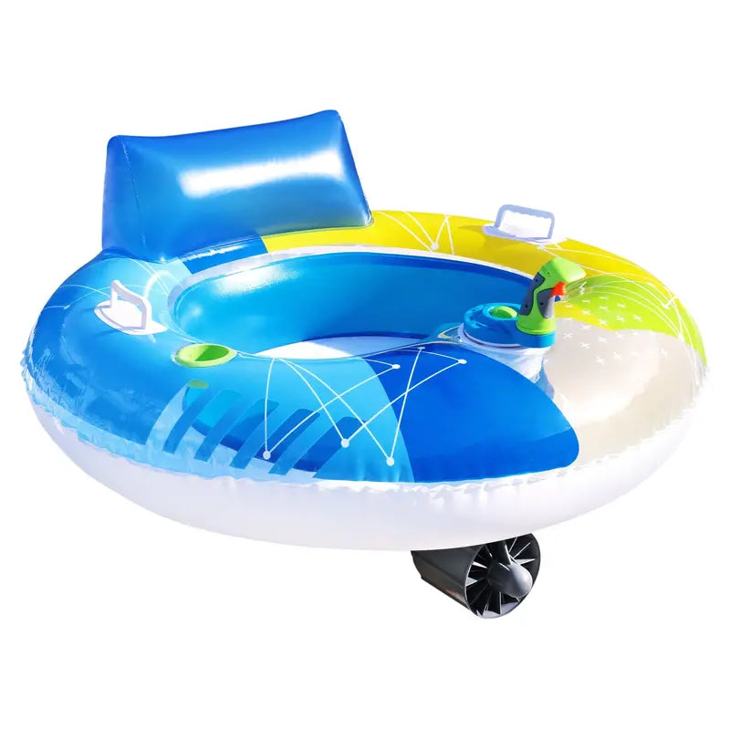 Banzai Motorized Pool Cruiser Multicolor PVC Float, Ages 14+