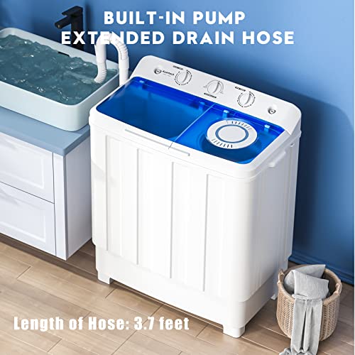 Auertech Portable Twin Tub Washing Machine, 28lbs - 1300 RPM