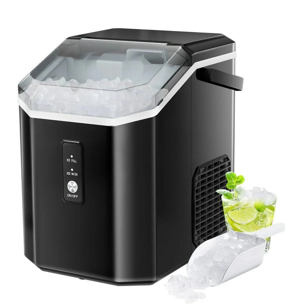 Auseo Countertop Nugget Ice Maker, 35Lbs/24H, 1.1L, Stainless Steel Silver - Self-Cleaning