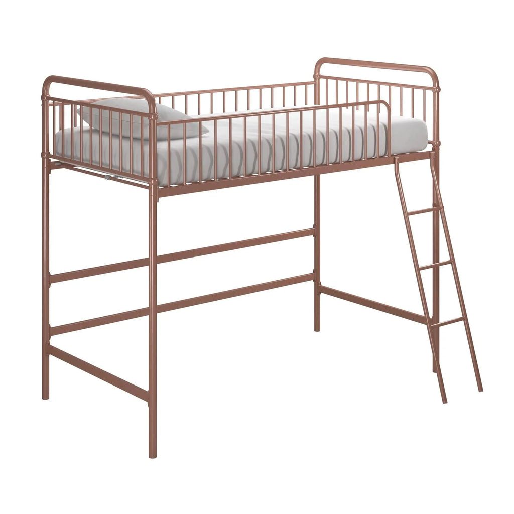 Better Homes & Gardens Twin Metal Loft Bed, Rose Gold - Kelsey