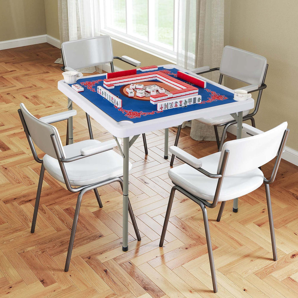 Costway Folding Mahjong Table With Cup Holders, Felt Mat And Carrying Handle - 35in x 35in x 29in