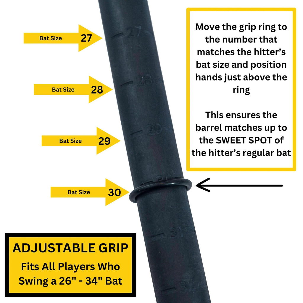 Baseball And Softball Swing Trainer With 12 Soft Balls, 12-Inch Grip, Fits 26 in To 34 in Bats