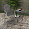 Outdoor HDPE Tall Adirondack Counter Height Bar Stool With Armrests And Footrest - 30Quot