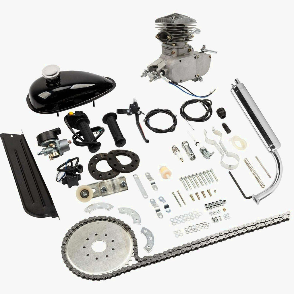 Zimtown 80cc 2 Stroke Engine Bike Motor Kit For 26in Bicycles - Silver White