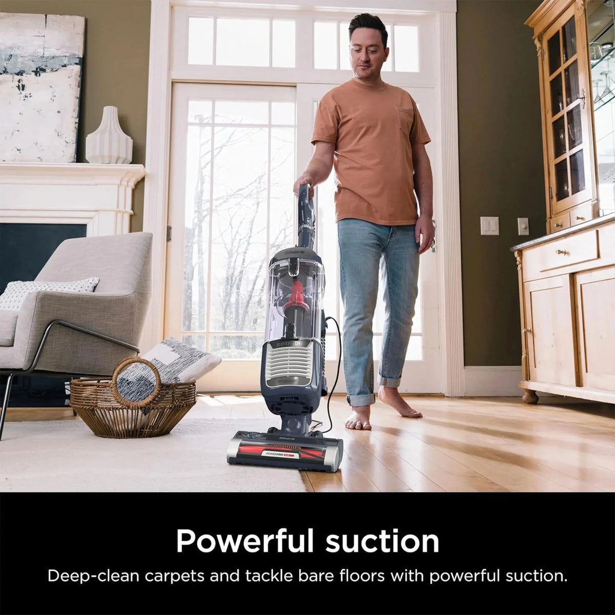 Shark Rotator Bagless Upright Pet Hair Vacuum Cleaner, Navy - Open Box
