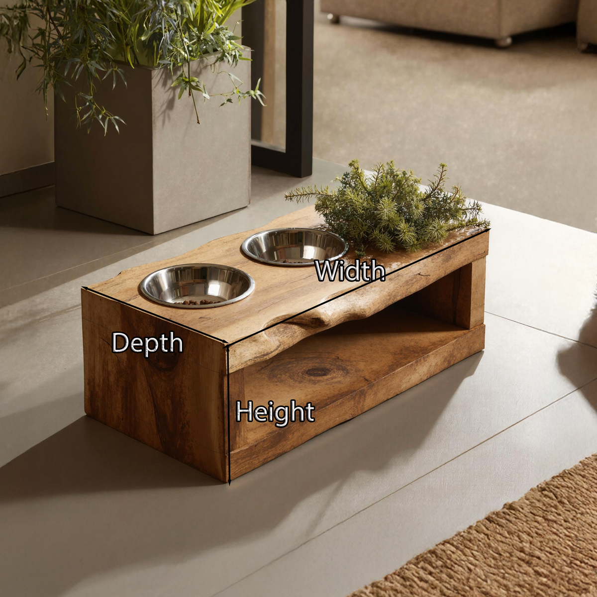 Farmhouse Dog Feeding Stand Rustic Dog Space - view 5