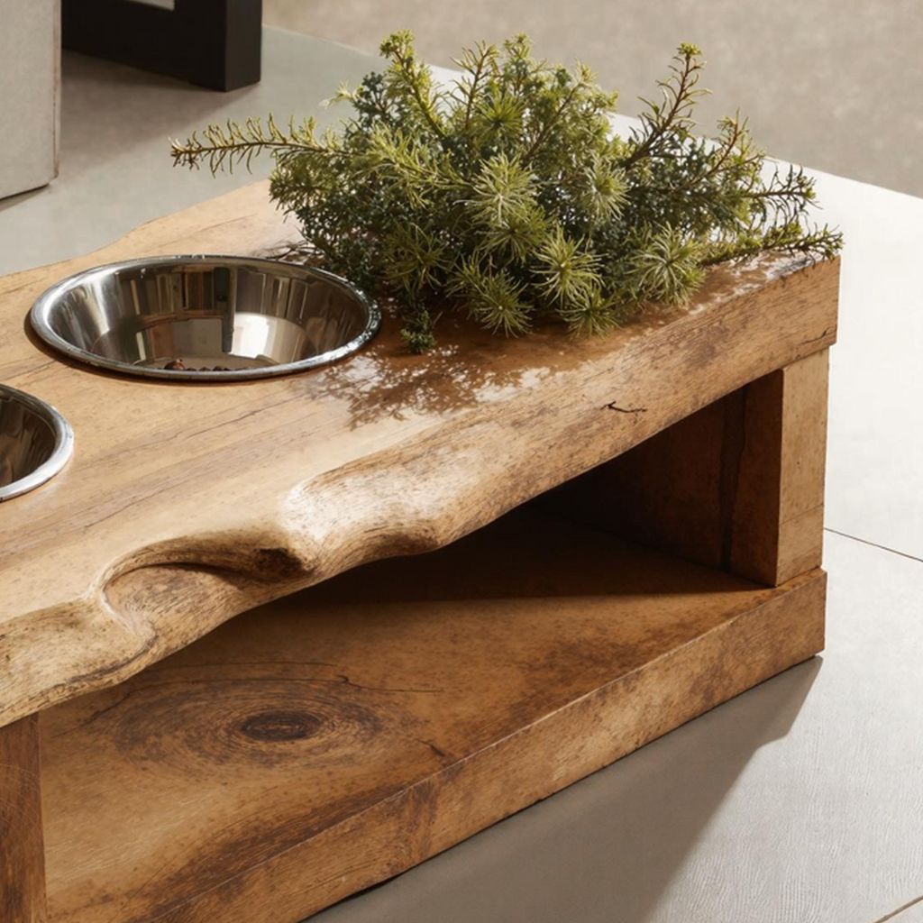 Farmhouse Dog Feeding Stand Rustic Dog Space - view 4