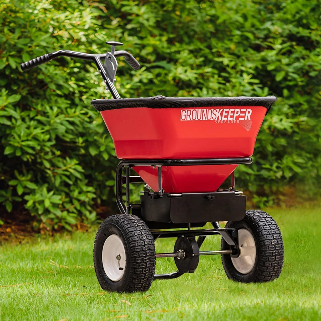 100-Lb Walk-Behind Push Spreader For Grass Seed, Salt, De-Icer And Fertilizer