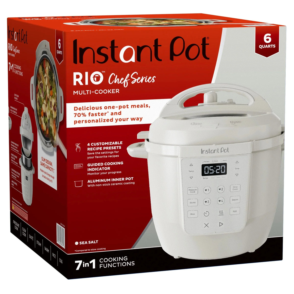 Instant Pot 6QT RIO Chef Series 7-in-1 Multi-Cooker, Black