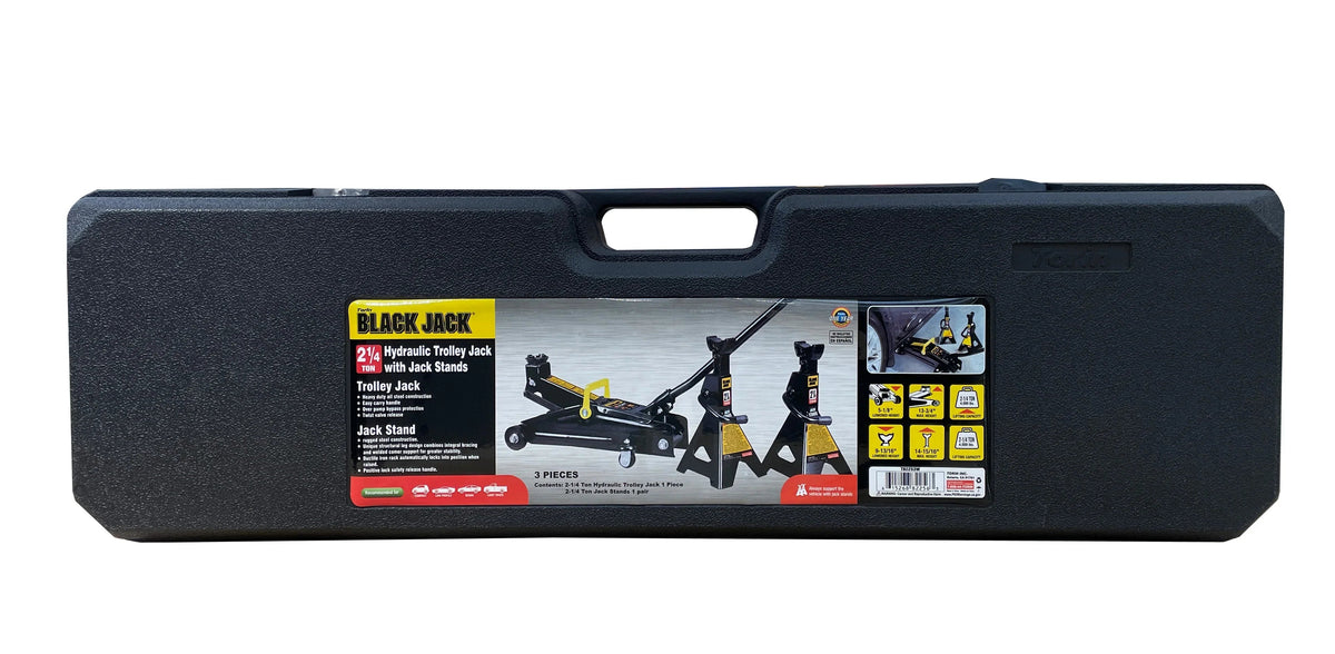 Black Jack 2.25 Ton Trolley Jack With 2.25 Ton Jack Stands In Case - T82253W