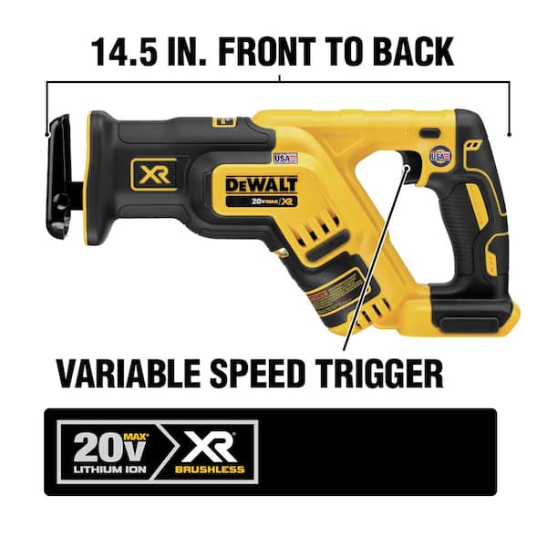DEWALT 20V MAX XR Cordless Brushless Compact Reciprocating Saw, Tool Only - DCS367B