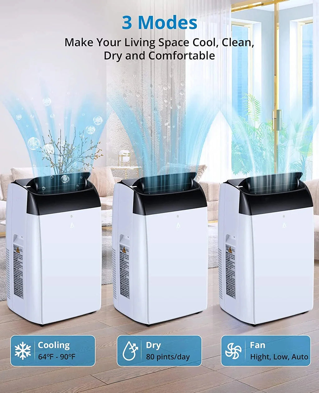 EastVita Portable Air Conditioner 10000 BTU With Remote Control And Window Kit