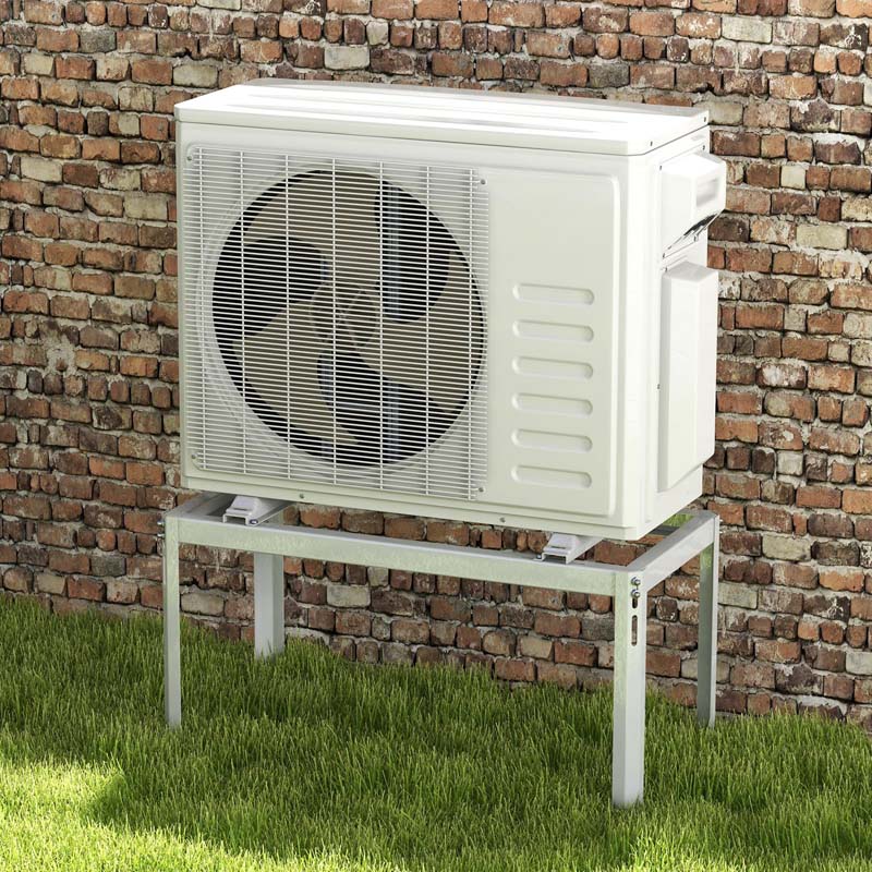 Mini Split Ground Stand For 9000-36000 BTU Ductless Air Conditioners - White Metal