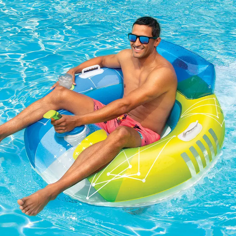Banzai Motorized Pool Cruiser Multicolor PVC Float, Ages 14+