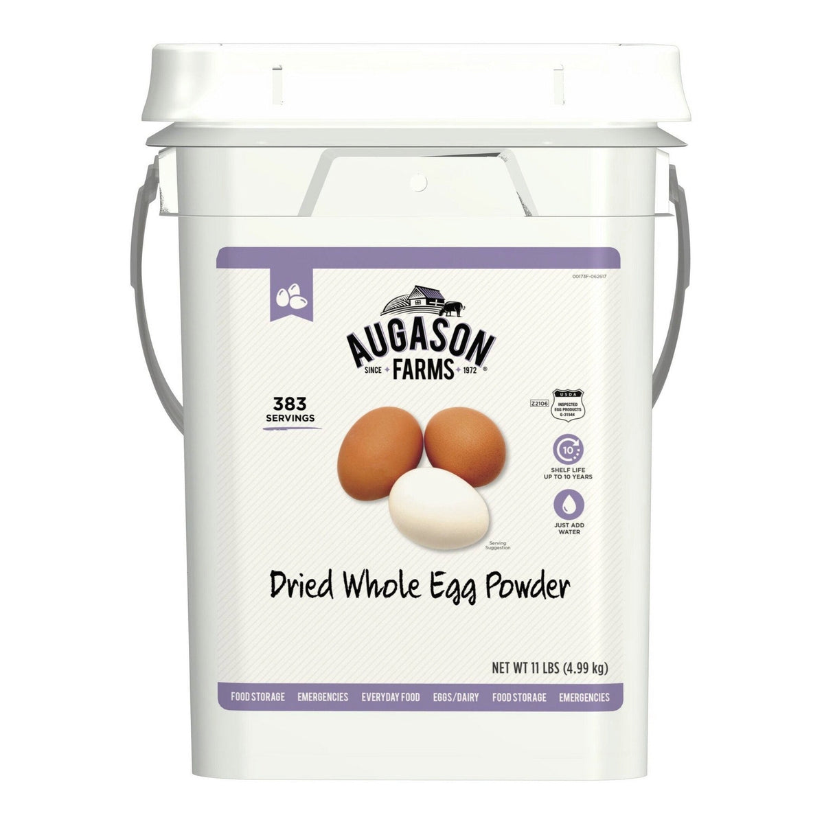 Augason Farms Dried Whole Egg Powder, 383 Servings, 11 lbs - Emergency Food Supply