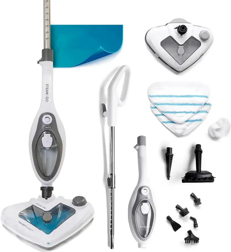 Steam And Go 10-In-1 Steam Mop With Dual Tank, 360 Degree Attachments And 20-ft Cord