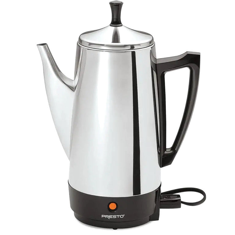 Presto Stainless Steel Percolator Coffee Maker, 2 To 12 Cups, Silver