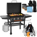 28-Inch XL 3-Burner Outdoor Griddle With Hood And Accessories